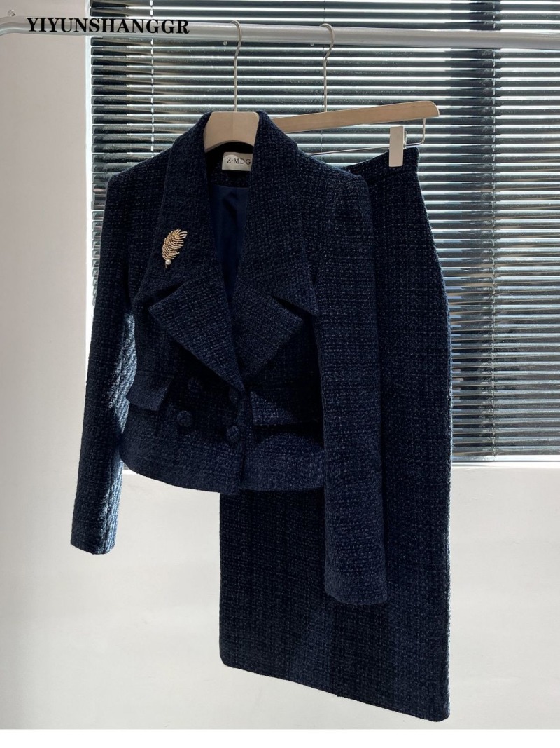 Winter Clothing Pk - Новый осенне-зимний твидовый женский костюм высокого