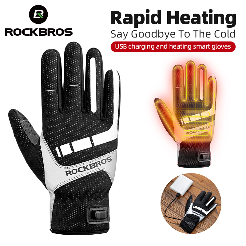 Heated Gloves Electric - ROCKBROS зимние перчатки с подогревом, велосипедные