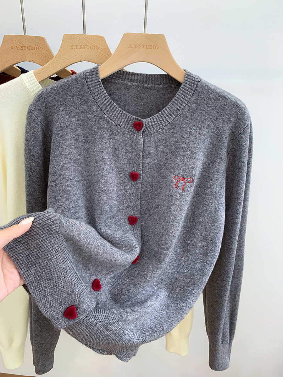Winter Clothing For Women - Женский вязаный кардиган с вышивкой в